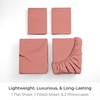 image:imageMellanni Queen Sheet Set  6Piece Iconic Collection Bedding  Including 4 Pillowcases 16Inch Deep Pocket Easy Care Extra Soft Cooling Sheets Brushed Microfiber  Blue Hydrangea1621 Coral