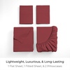 image:imageMellanni Queen Sheet Set  6Piece Iconic Collection Bedding  Including 4 Pillowcases 16Inch Deep Pocket Easy Care Extra Soft Cooling Sheets Brushed Microfiber  Beige1752 Brick Red