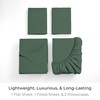image:imageMellanni Queen Sheet Set  6Piece Iconic Collection Bedding  Including 4 Pillowcases 21Inch Extra Deep Pocket Easy Care Ultra Soft Cooling Sheets Brushed Microfiber  Light Gray1448 Emerald Green
