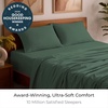 image:imageMellanni Queen Sheet Set  6Piece Iconic Collection Bedding  Including 4 Pillowcases 21Inch Extra Deep Pocket Easy Care Ultra Soft Cooling Sheets Brushed Microfiber  Light Gray1448 Emerald Green