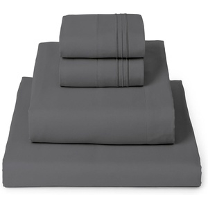 image:imageMellanni Queen Sheet Set  6Piece Iconic Collection Bedding  Including 4 Pillowcases 16Inch Deep Pocket Easy Care Extra Soft Cooling Sheets Brushed Microfiber  Blue Hydrangea1394 Gray
