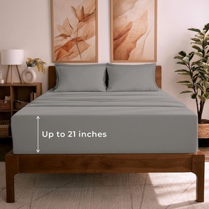 image:imageMellanni Queen Sheet Set  6Piece Iconic Collection Bedding  Including 4 Pillowcases 16Inch Deep Pocket Easy Care Extra Soft Cooling Sheets Brushed Microfiber  Beige1875 Taupe