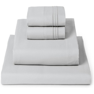 image:imageMellanni Queen Sheet Set  6Piece Iconic Collection Bedding  Including 4 Pillowcases 16Inch Deep Pocket Easy Care Extra Soft Cooling Sheets Brushed Microfiber  Blue Hydrangea1364 Light Gray