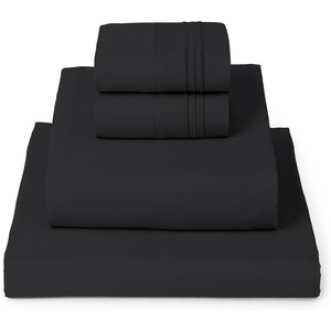 image:imageMellanni Queen Sheet Set  6Piece Iconic Collection Bedding  Including 4 Pillowcases 21Inch Extra Deep Pocket Easy Care Ultra Soft Cooling Sheets Brushed Microfiber  Light Gray1990 Black
