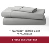 image:imageMellanni 400TC Cotton Sateen Sheets Queen Denim Blue 4 Piece Set  Smooth 100 cotton weave 15 in fitted pocket flat 90 x 102 2 pillowcases machine washable denim blue beddingLight Gray