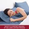 image:imageMellanni 400TC Cotton Sateen Sheets Queen Denim Blue 4 Piece Set  Smooth 100 cotton weave 15 in fitted pocket flat 90 x 102 2 pillowcases machine washable denim blue beddingDenim Blue