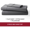 image:imageMellanni 400TC Cotton Sateen Sheets Queen Denim Blue 4 Piece Set  Smooth 100 cotton weave 15 in fitted pocket flat 90 x 102 2 pillowcases machine washable denim blue beddingGray