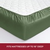 image:imageMellanni 400TC Cotton Sateen Sheets Queen Denim Blue 4 Piece Set  Smooth 100 cotton weave 15 in fitted pocket flat 90 x 102 2 pillowcases machine washable denim blue beddingGreen