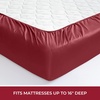 image:imageMellanni 400TC Cotton Sateen Sheets Queen Denim Blue 4 Piece Set  Smooth 100 cotton weave 15 in fitted pocket flat 90 x 102 2 pillowcases machine washable denim blue beddingBurgundy