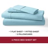 image:imageMellanni 400TC Cotton Sateen Sheets Queen Denim Blue 4 Piece Set  Smooth 100 cotton weave 15 in fitted pocket flat 90 x 102 2 pillowcases machine washable denim blue beddingLight Blue