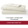 image:imageMellanni 400TC Cotton Sateen Sheets Queen Denim Blue 4 Piece Set  Smooth 100 cotton weave 15 in fitted pocket flat 90 x 102 2 pillowcases machine washable denim blue beddingIvory
