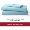 image:imageMellanni 400TC Cotton Sateen Sheets Queen Denim Blue 4 Piece Set  Smooth 100 cotton weave 15 in fitted pocket flat 90 x 102 2 pillowcases machine washable denim blue beddingLight Blue