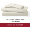 image:imageMellanni 400TC Cotton Sateen Sheets Queen Denim Blue 4 Piece Set  Smooth 100 cotton weave 15 in fitted pocket flat 90 x 102 2 pillowcases machine washable denim blue beddingIvory
