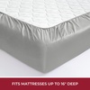 image:imageMellanni 400TC Cotton Sateen Sheets Queen Denim Blue 4 Piece Set  Smooth 100 cotton weave 15 in fitted pocket flat 90 x 102 2 pillowcases machine washable denim blue beddingLight Gray