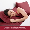 image:imageMellanni 400TC Cotton Sateen Sheets Queen Denim Blue 4 Piece Set  Smooth 100 cotton weave 15 in fitted pocket flat 90 x 102 2 pillowcases machine washable denim blue beddingBurgundy