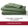 image:imageMellanni 400TC Cotton Sateen Sheets Queen Denim Blue 4 Piece Set  Smooth 100 cotton weave 15 in fitted pocket flat 90 x 102 2 pillowcases machine washable denim blue beddingGreen