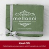 image:imageMellanni 400TC Cotton Sateen Sheets Queen Denim Blue 4 Piece Set  Smooth 100 cotton weave 15 in fitted pocket flat 90 x 102 2 pillowcases machine washable denim blue beddingGreen