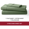 image:imageMellanni 400TC Cotton Sateen Sheets Queen Denim Blue 4 Piece Set  Smooth 100 cotton weave 15 in fitted pocket flat 90 x 102 2 pillowcases machine washable denim blue beddingGreen