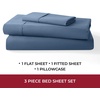 image:imageMellanni 400TC Cotton Sateen Sheets Queen Denim Blue 4 Piece Set  Smooth 100 cotton weave 15 in fitted pocket flat 90 x 102 2 pillowcases machine washable denim blue beddingDenim Blue