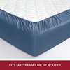 image:imageMellanni 400TC Cotton Sateen Sheets Queen Denim Blue 4 Piece Set  Smooth 100 cotton weave 15 in fitted pocket flat 90 x 102 2 pillowcases machine washable denim blue beddingDenim Blue