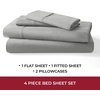 image:imageMellanni 400TC Cotton Sateen Sheets Queen Denim Blue 4 Piece Set  Smooth 100 cotton weave 15 in fitted pocket flat 90 x 102 2 pillowcases machine washable denim blue beddingLight Gray