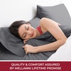 image:imageMellanni 400TC Cotton Sateen Sheets Queen Denim Blue 4 Piece Set  Smooth 100 cotton weave 15 in fitted pocket flat 90 x 102 2 pillowcases machine washable denim blue beddingGray