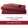 image:imageMellanni 400TC Cotton Sateen Sheets Queen Denim Blue 4 Piece Set  Smooth 100 cotton weave 15 in fitted pocket flat 90 x 102 2 pillowcases machine washable denim blue beddingBurgundy