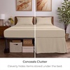 image:imageMellanni Bed Skirt Queen Size  Tailored Drop Bed Skirting  15Inch Pleated Dust Ruffle  Hotel Luxury Bedding  Wrinkle Fade Stain Resistant  1 Bedskirt Queen White1812 Beige