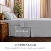 image:imageMellanni Bed Skirt Queen Size  Tailored Drop Bed Skirting  15Inch Pleated Dust Ruffle  Hotel Luxury Bedding  Wrinkle Fade Stain Resistant  1 Bedskirt Queen White1364 Light Gray