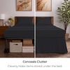 image:imageMellanni Bed Skirt Queen Size  Tailored Drop Bed Skirting  15Inch Pleated Dust Ruffle  Hotel Luxury Bedding  Wrinkle Fade Stain Resistant  1 Bedskirt Queen White1990 Black