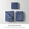 image:imageMellanni Cotton Flannel Sheet Set  Double Brushed for Added Softness amp Comfort  Deep Pocket Fitted Sheet up to 16 4 Piece Set Queen WhiteF420 Blue