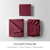 image:imageMellanni Cotton Flannel Sheet Set  Double Brushed for Added Softness amp Comfort  Deep Pocket Fitted Sheet up to 16 4 Piece Set Queen WhiteF565 Burgundy