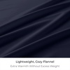 image:imageMellanni Cotton Flannel Sheet Set  Double Brushed for Added Softness amp Comfort  Deep Pocket Fitted Sheet up to 16 4 Piece Set Queen WhiteF875 Navy
