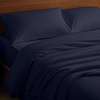 image:imageMellanni Cotton Flannel Sheet Set  Double Brushed for Added Softness amp Comfort  Deep Pocket Fitted Sheet up to 16 4 Piece Set Queen WhiteF875 Navy
