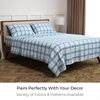 image:imageMellanni Cotton Flannel Sheet Set  Double Brushed for Added Softness amp Comfort  Deep Pocket Fitted Sheet up to 16 4 Piece Set Queen WhiteF970 Light Blue Plaid