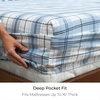 image:imageMellanni Cotton Flannel Sheet Set  Double Brushed for Added Softness amp Comfort  Deep Pocket Fitted Sheet up to 16 4 Piece Set Queen WhiteF970 Light Blue Plaid