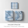 image:imageMellanni Cotton Flannel Sheet Set  Double Brushed for Added Softness amp Comfort  Deep Pocket Fitted Sheet up to 16 4 Piece Set Queen WhiteF970 Light Blue Plaid