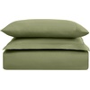 image:imageMellanni Duvet Cover Set  5 PC Iconic Collection Bedding Set  Hotel Luxury Extra Soft amp Cooling  Microfiber  Button Closure and Corner Ties Queen White1436 Sage