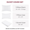 image:imageMellanni Duvet Cover Set  5 PC Iconic Collection Bedding Set  Hotel Luxury Extra Soft amp Cooling  Microfiber  Button Closure and Corner Ties Queen White1102 White
