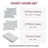image:imageMellanni Duvet Cover Set  5 PC Iconic Collection Bedding Set  Hotel Luxury Extra Soft amp Cooling  Microfiber  Button Closure and Corner Ties Queen White1364 Light Gray