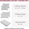 image:imageMellanni Duvet Cover Set  5 PC Iconic Collection Bedding Set  Hotel Luxury Extra Soft amp Cooling  Microfiber  Button Closure and Corner Ties Queen White1364 Light Gray
