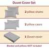 image:imageMellanni Duvet Cover Set  5 PC Iconic Collection Bedding Set  Hotel Luxury Extra Soft amp Cooling  Microfiber  Button Closure and Corner Ties Queen White1364 Light Gray