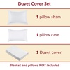 image:imageMellanni Duvet Cover Set  5 PC Iconic Collection Bedding Set  Hotel Luxury Extra Soft amp Cooling  Microfiber  Button Closure and Corner Ties Queen White2102 Hotel Gray