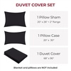 image:imageMellanni Duvet Cover Set  5 PC Iconic Collection Bedding Set  Hotel Luxury Extra Soft amp Cooling  Microfiber  Button Closure and Corner Ties Queen White1990 Black