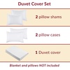 image:imageMellanni Duvet Cover Set  5 PC Iconic Collection Bedding Set  Hotel Luxury Extra Soft amp Cooling  Microfiber  Button Closure and Corner Ties Queen White1102 White