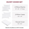 image:imageMellanni Duvet Cover Set  5 PC Iconic Collection Bedding Set  Hotel Luxury Extra Soft amp Cooling  Microfiber  Button Closure and Corner Ties Queen White1102 White