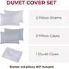 image:imageMellanni Duvet Cover Set  5 PC Iconic Collection Bedding Set  Hotel Luxury Extra Soft amp Cooling  Microfiber  Button Closure and Corner Ties Queen White8561 Laced Sky Blue