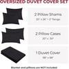 image:imageMellanni Duvet Cover Set  5 PC Iconic Collection Bedding Set  Hotel Luxury Extra Soft amp Cooling  Microfiber  Button Closure and Corner Ties Queen White1990 Black