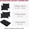 image:imageMellanni Duvet Cover Set  5 PC Iconic Collection Bedding Set  Hotel Luxury Extra Soft amp Cooling  Microfiber  Button Closure and Corner Ties Queen White1990 Black