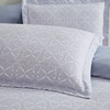 image:imageMellanni Duvet Cover Set  5 PC Iconic Collection Bedding Set  Hotel Luxury Extra Soft amp Cooling  Microfiber  Button Closure and Corner Ties Queen White8561 Laced Sky Blue